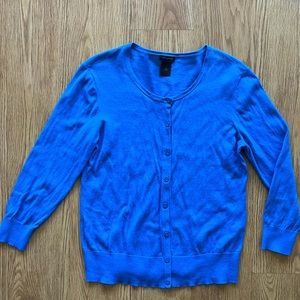 Ann Taylor Royal Blue Lightweight Cotton Cardigan